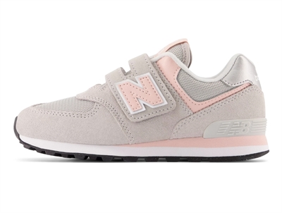 New Balance rain cloud/pink haze 574 sneaker